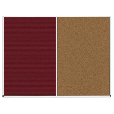 United Visual Products Single Door Radius Corkboard, 24"x36", Hea UV7011RC-BLACK-CINNABA